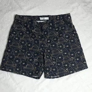 Ne-net Issey Miyake denim turtle embroidered short